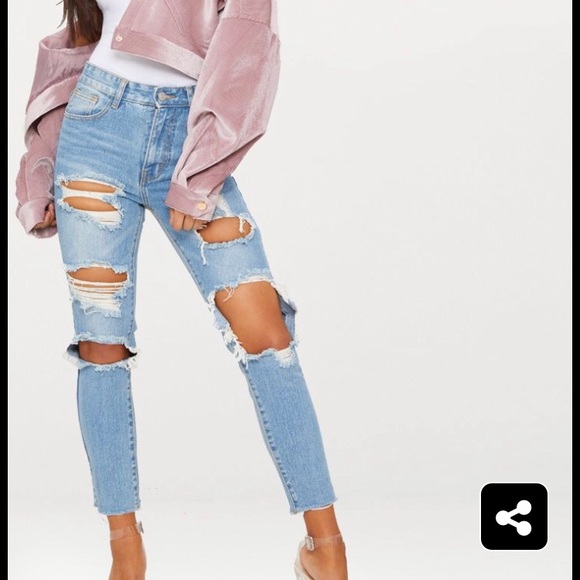 Pretty Little Things Light Wash Boyfriend Jean - Picture 1 of 4